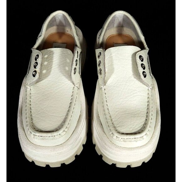 Eytys Mykonos Loafers 35 5.5 White Grained Leather Shoes - Picture 3 of 11